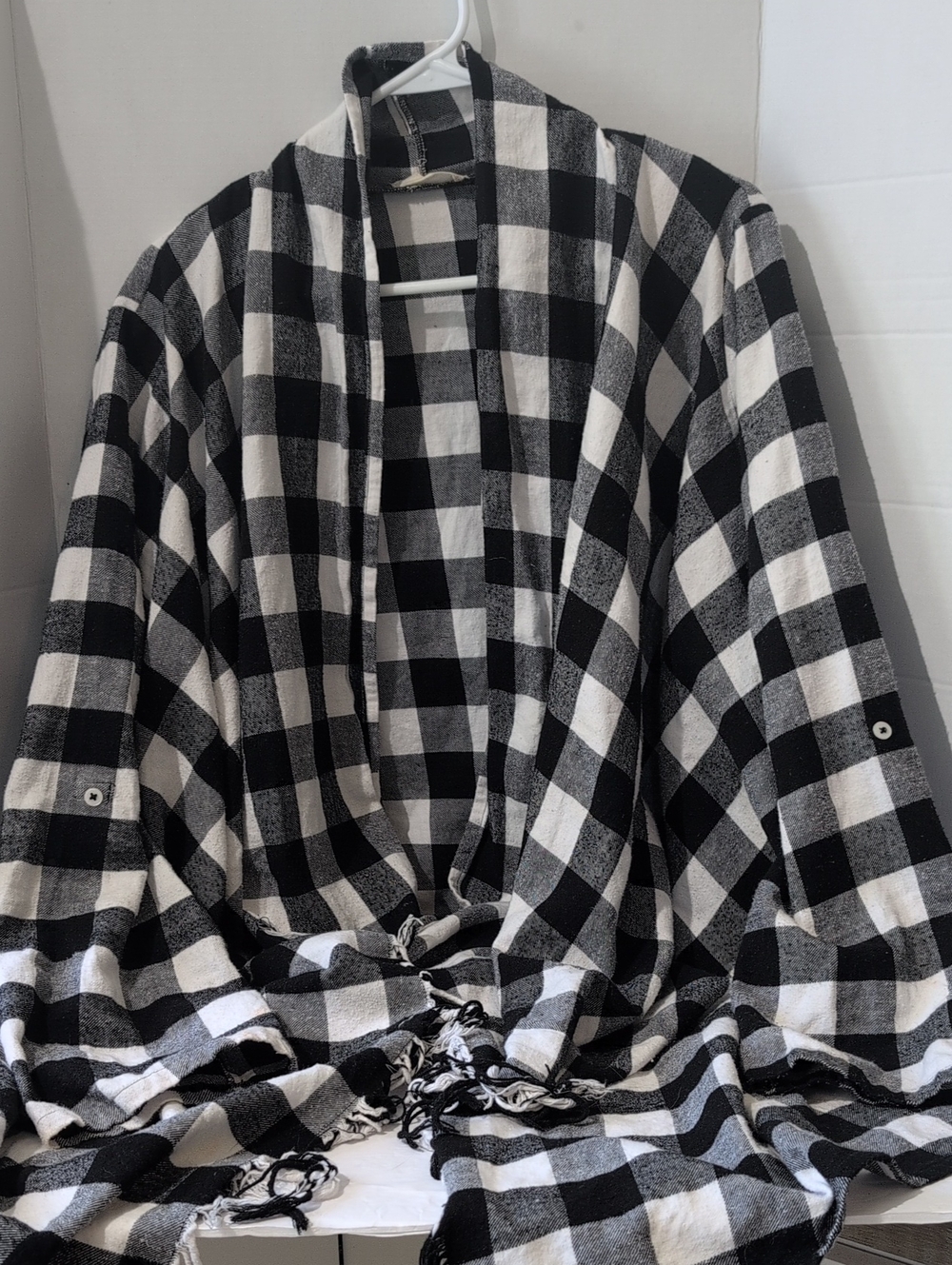 Altered State Women's XL Black & White Buffalo Check Shirt Jacket